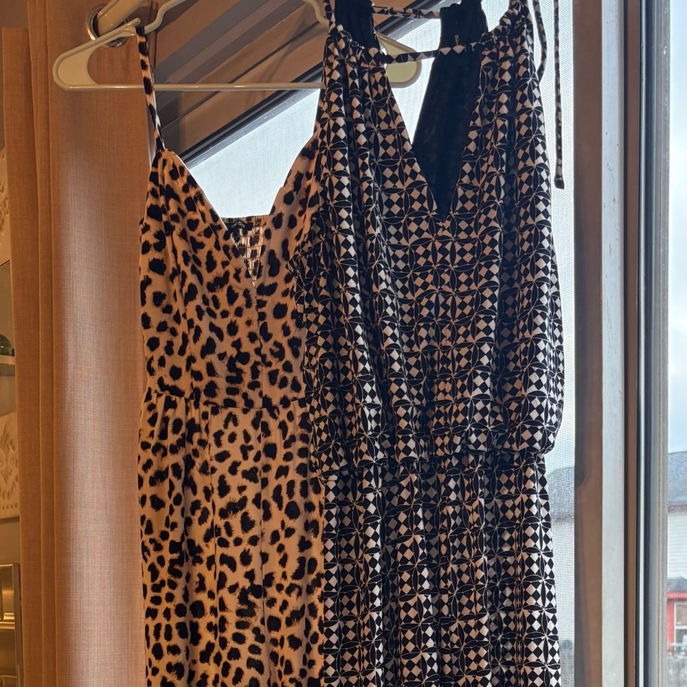 Express Leopard Print/ black and white print pant suit bundle. Sz small.